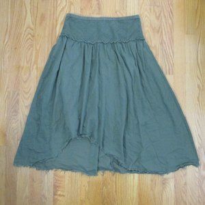 XHILARATION WOMEN'S JUNIOR'S SIZE XL 7 SKIRT OLIVE EYELET BOHO HIPPIE LONG HIGH